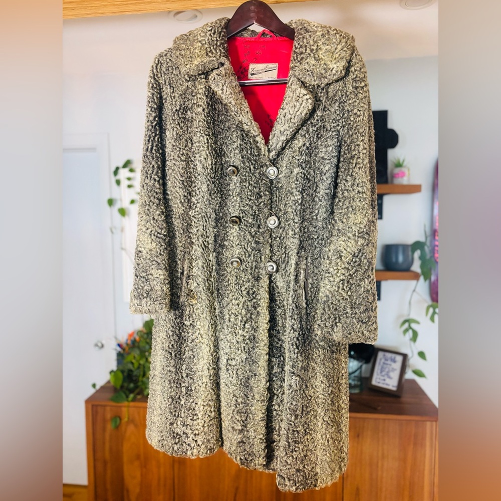 Vintage Grey Astrakhan Fur Coat | Persian Lamb | 1950s–60s